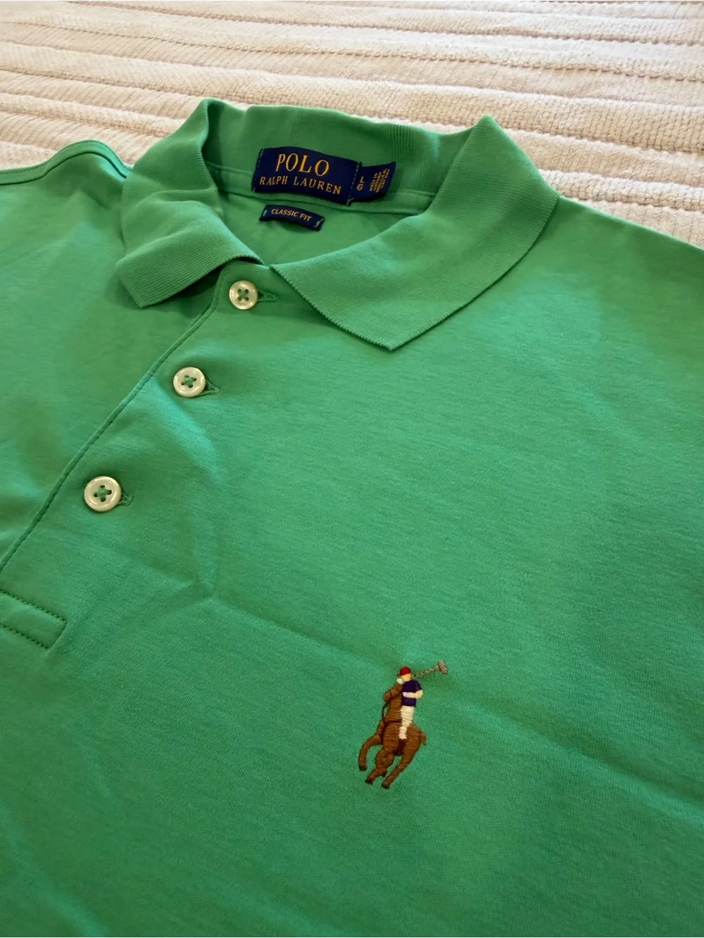 Ralph Lauren Green Polo Shirt with Embroidered Pony